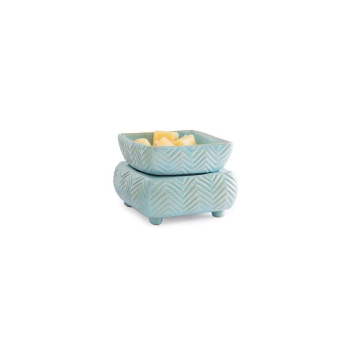 Ceramic Candle Dish and Warmer - Chevron